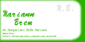 mariann brem business card